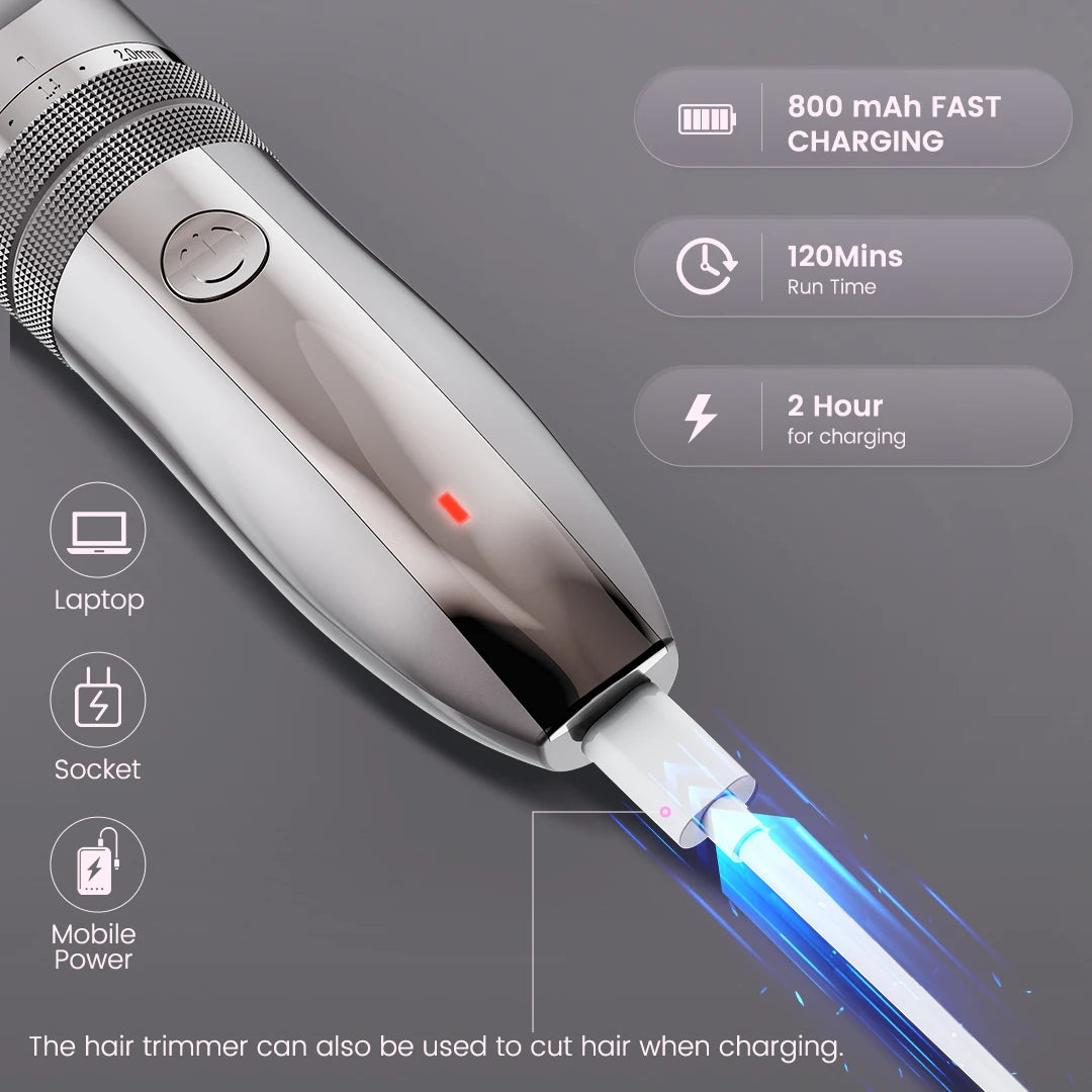 Pet Hair Clipper Kit Cordless Grooming Trimmer With Ceramic Blades
