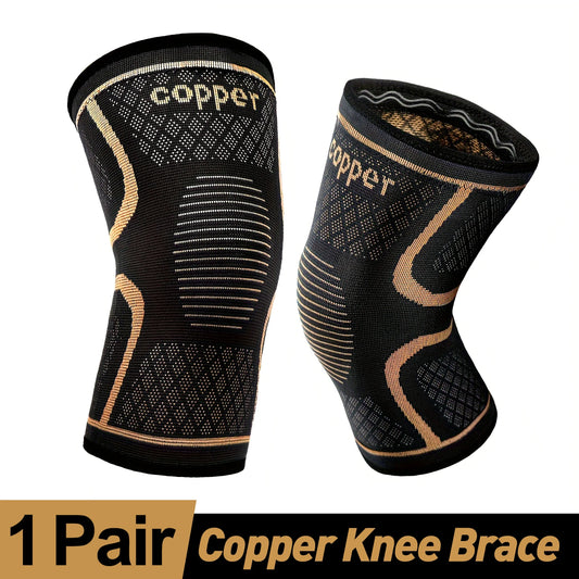 Copper Ion Sports Knee Pads 2 Pack Breathable Non Slip Outdoor Basketball