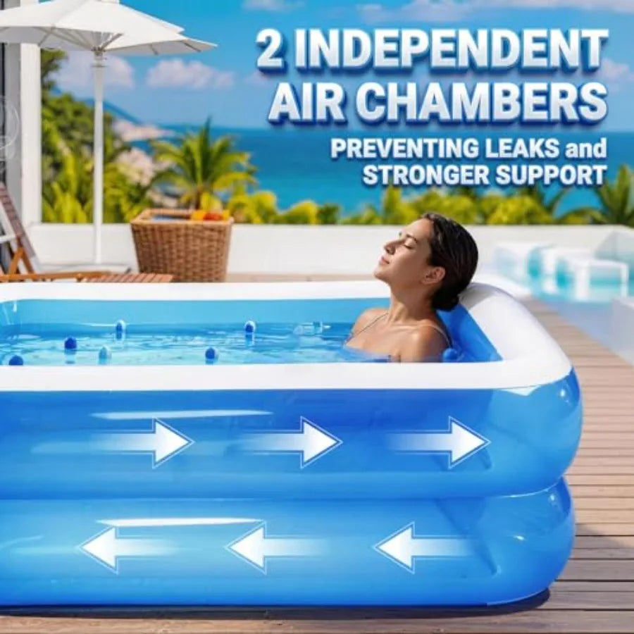 Inflatable Family Pool Above Ground Heavy Duty Leakproof Drain Valve