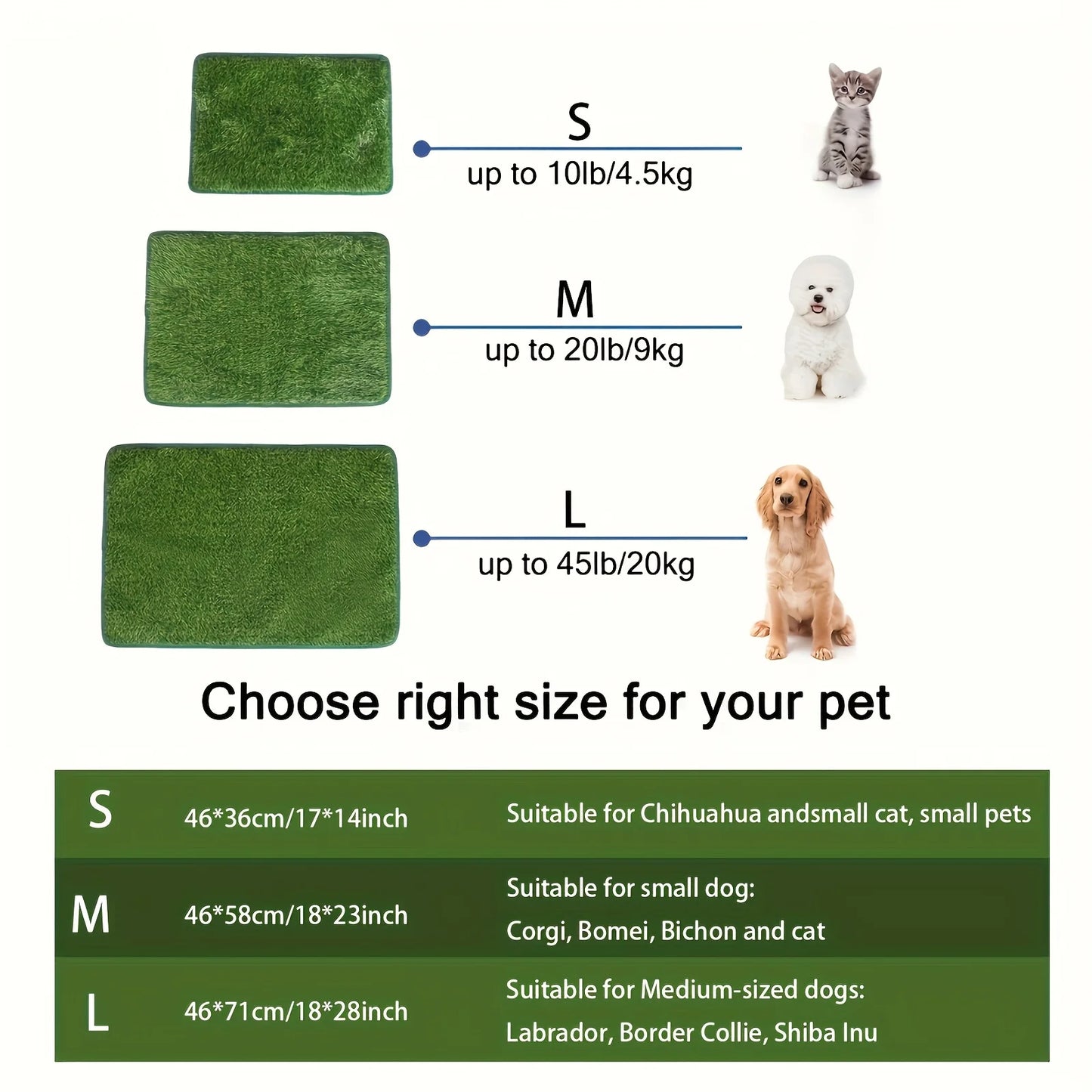 Simulation Lawn Dog Toilet Training Mat Washable Urine Pad