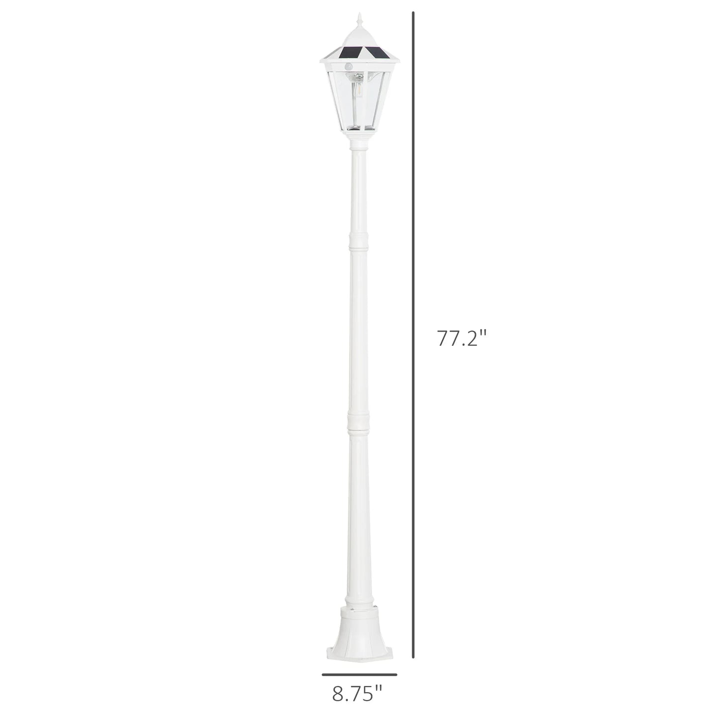 Outdoor Lamp Post Light With Glass Adjustable Brightness