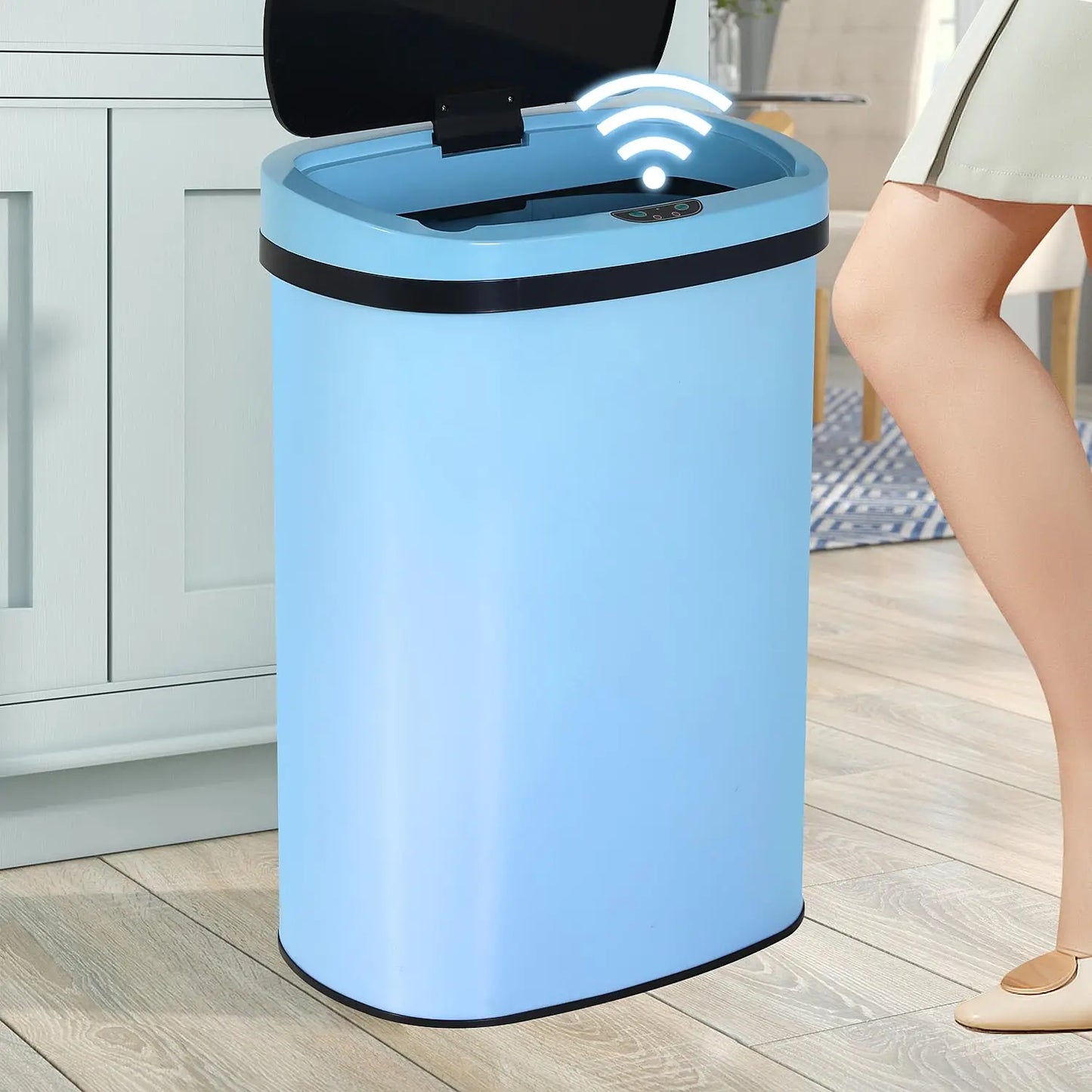 Stainless Steel Motion Sensor Trash Can With Touchless Operation
