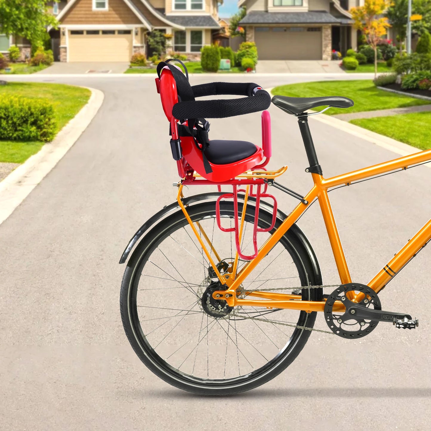 Rear Child Bike Seat Attachment With Cushion for Kids
