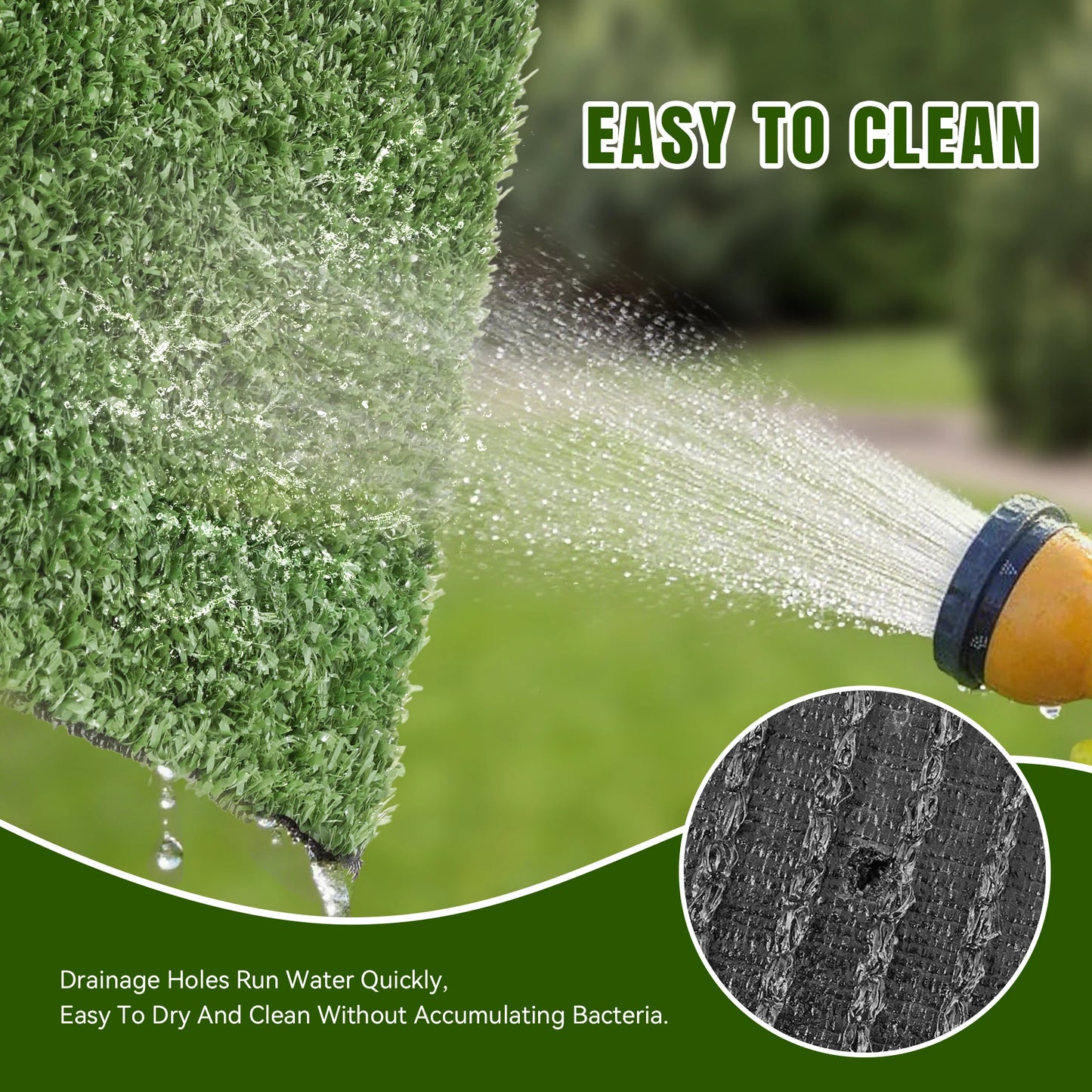 Realistic Artificial Turf For Pets With Drainage Holes Low Maintenance
