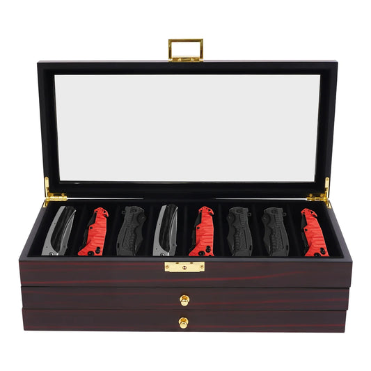 Bymaocar 3 Tier Knife Display Case And Storage Box Organizer