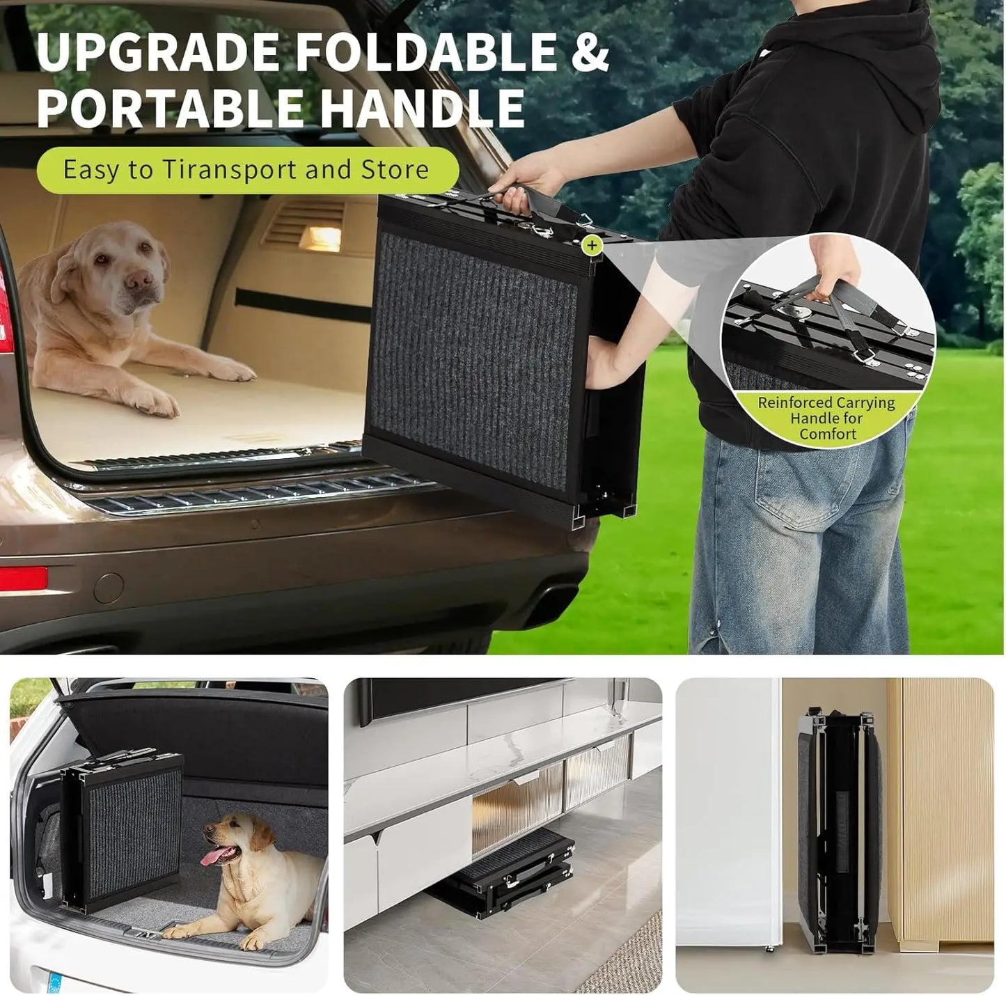 TWISTER.CK Dog Ramp Non Slip Quad Fold For Large Dogs