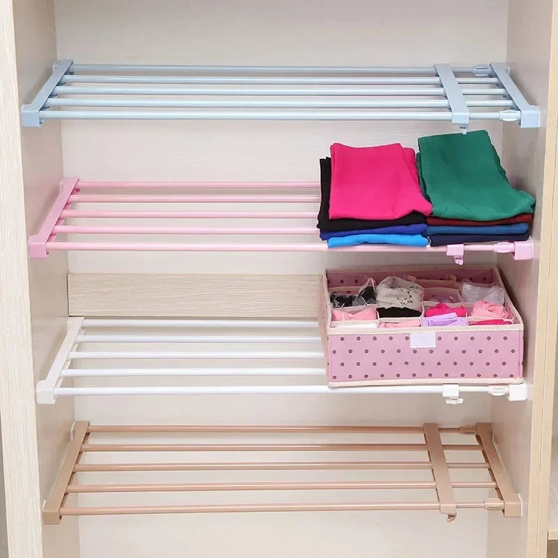 Adjustable Wardrobe Storage Shelf Organizer For Kitchen And Bathroom