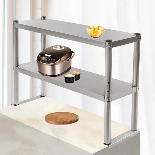 Bymaocar Double Tier Stainless Steel Overshelf For Prep Work