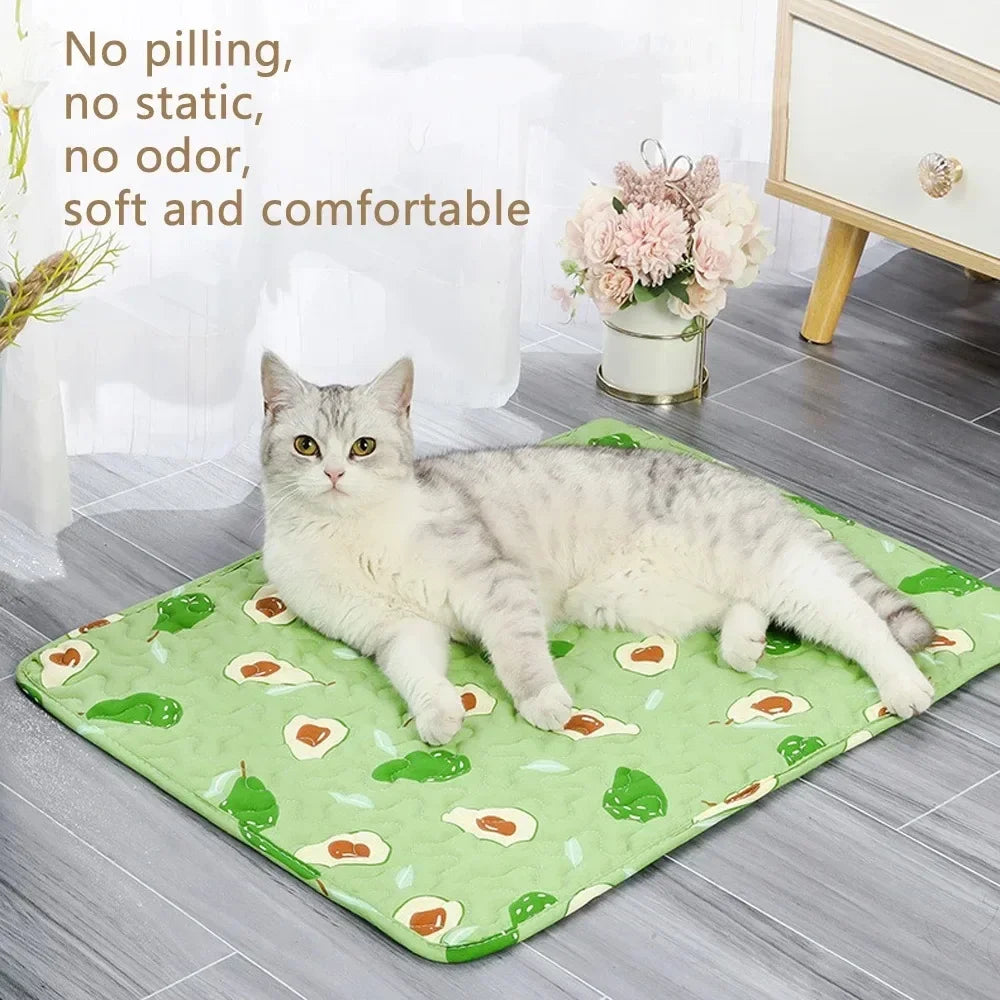 Cooling Ice Silk Pet Mat for Dogs and Cats Cushion