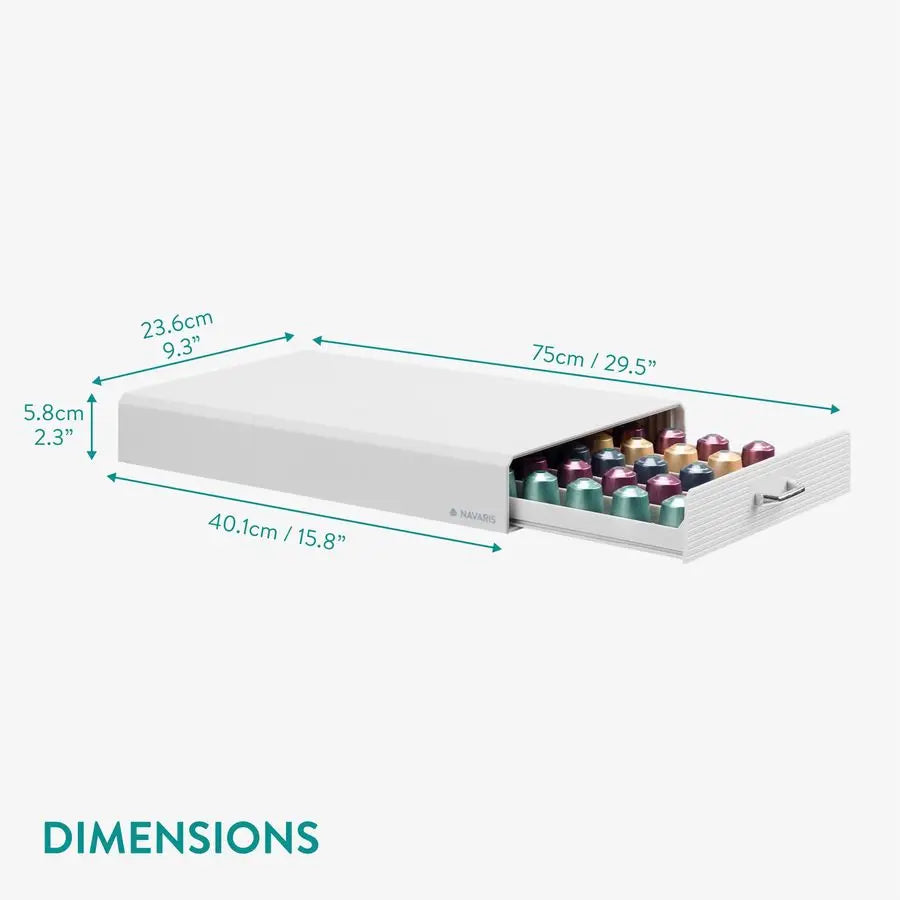 XMSJ Coffee Pod Holder Drawer 50 Capsule Storage Organizer