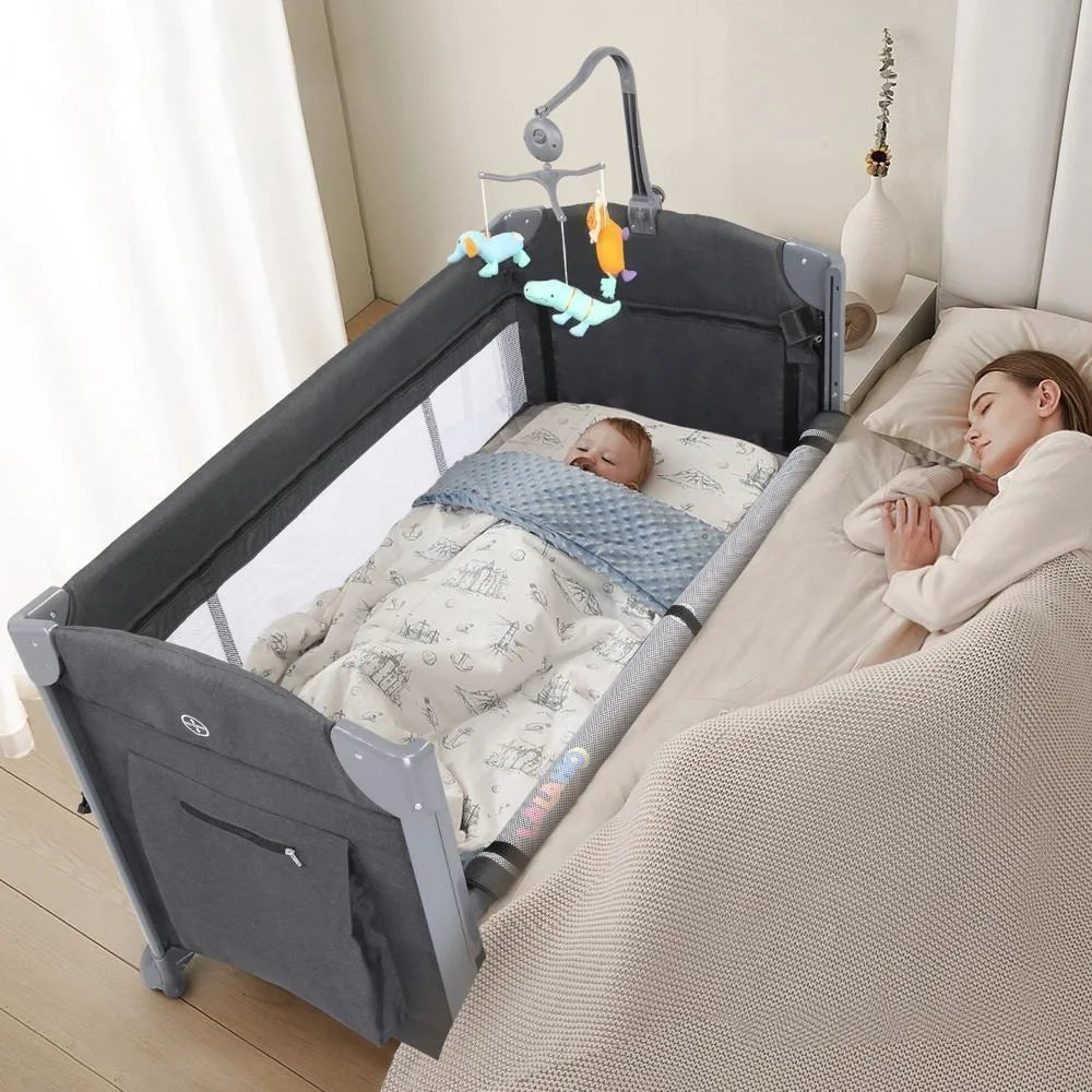 LALAHO 3-In-1 Baby Bassinet Bedside Sleeper With Mattress