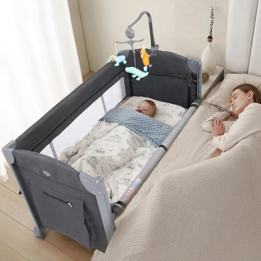LALAHO 3-In-1 Baby Bassinet Bedside Sleeper With Mattress