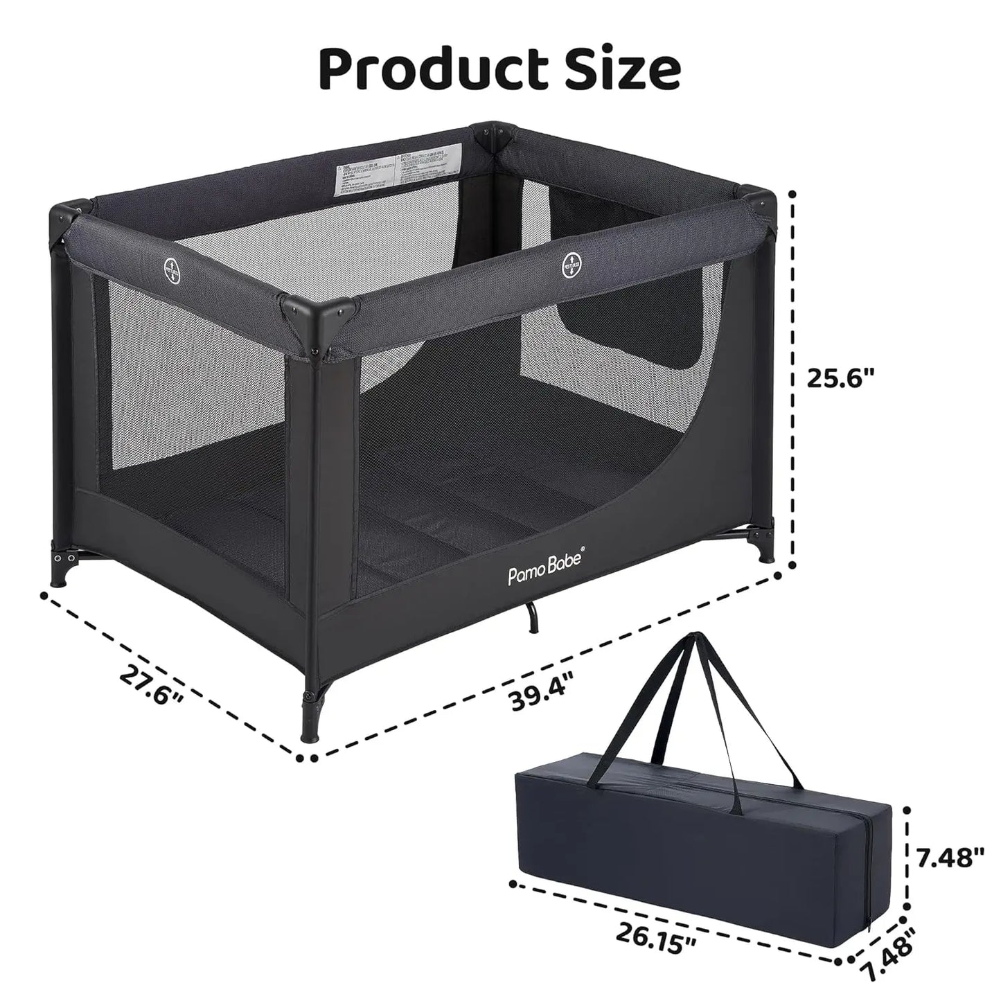 Portable Baby Playpen Foldable Travel Crib With Mattress And Bag