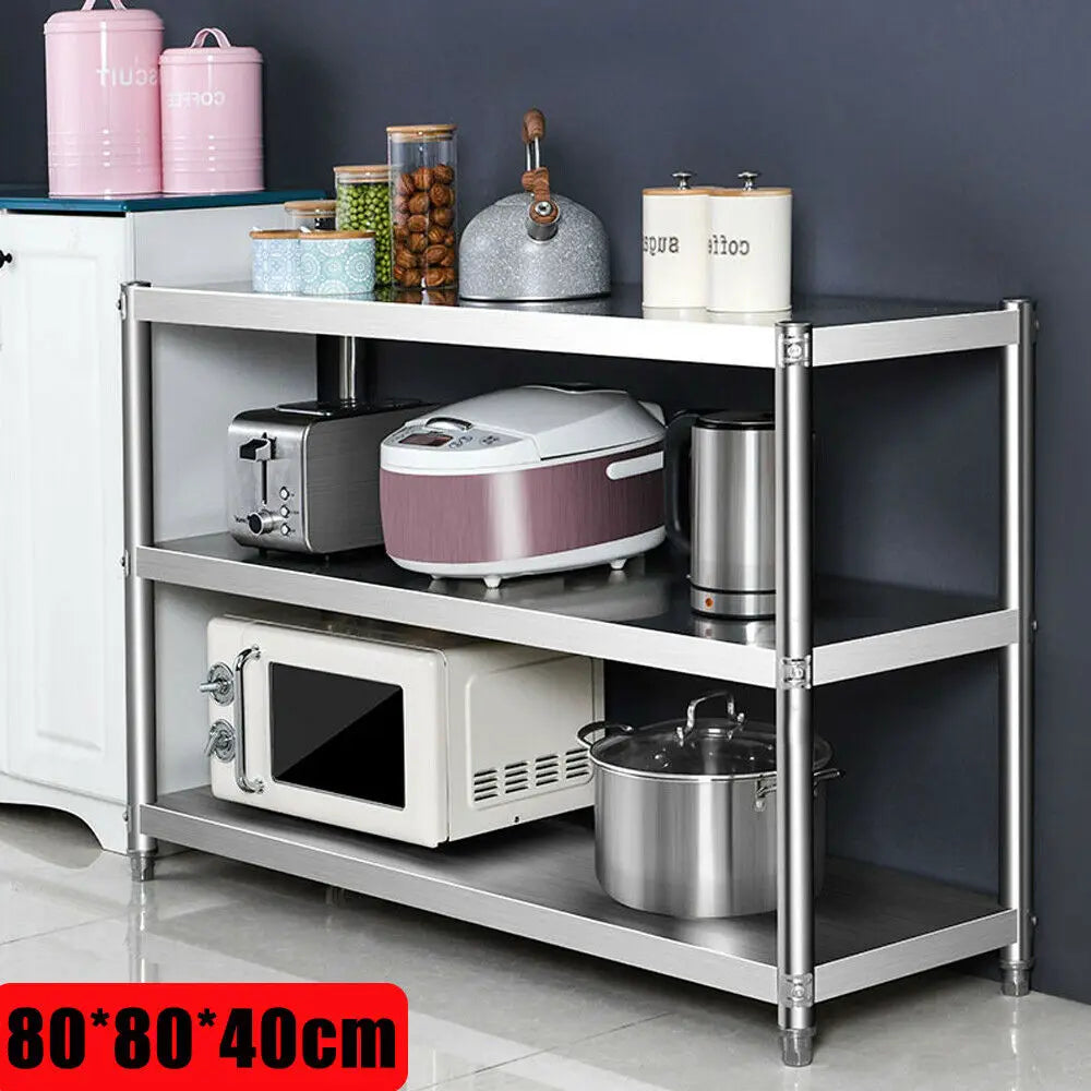 Stainless Steel Heavy Duty Storage Shelving Rack Pantries And Kitchens