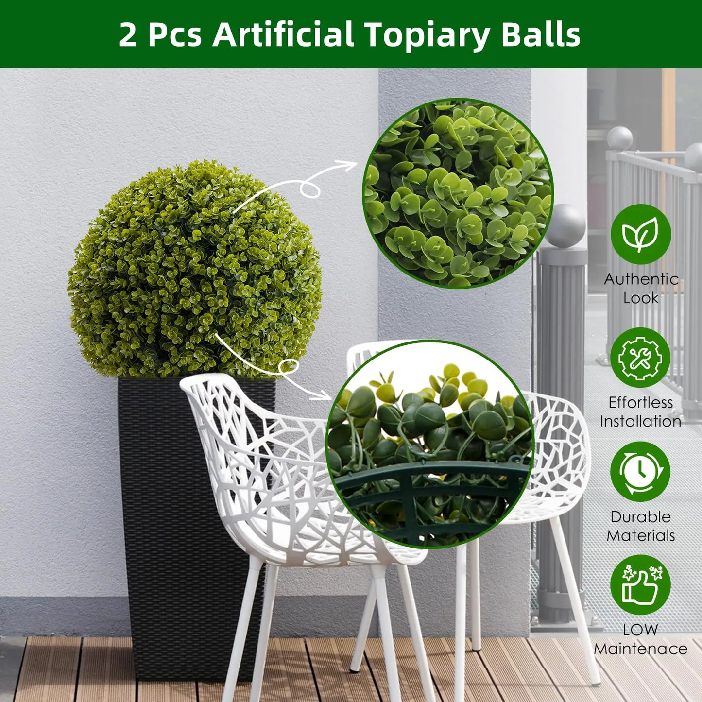 Studyset CN Topiary Balls Artificial Outdoor Decor