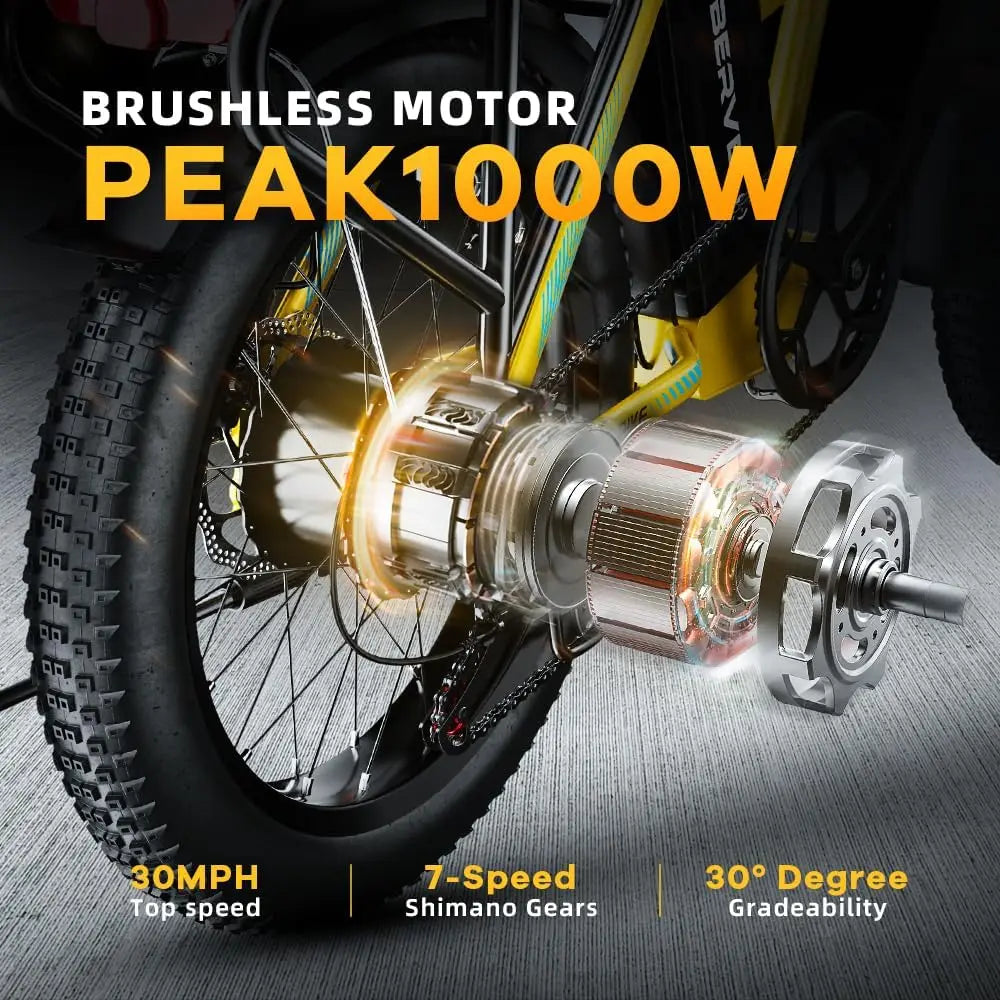 CYBERVELO Mars700 1000W Foldable Fat Tire Electric Bike for Adults