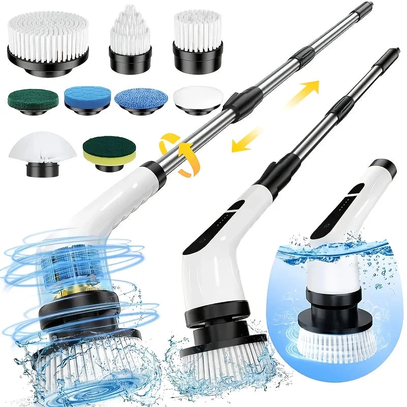 AHTOSKA 9In1 Electric Rotating Cleaning Brush With Telescopic Handle