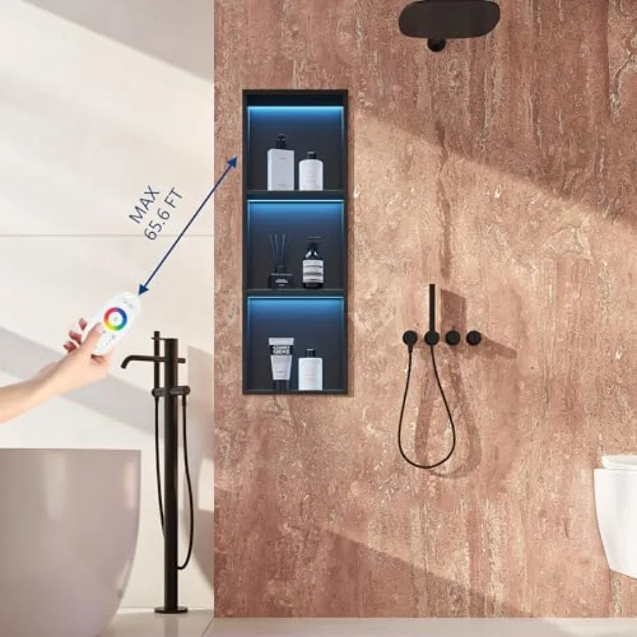 Shower Niche With LED Light Recessed Shelf For Bathroom