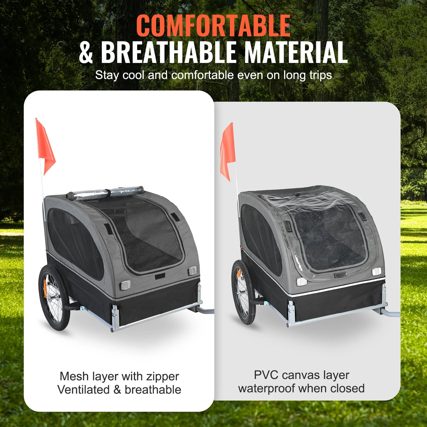 Dog Bike Trailer Carrier For Pets Bicycle Cart With Wheels