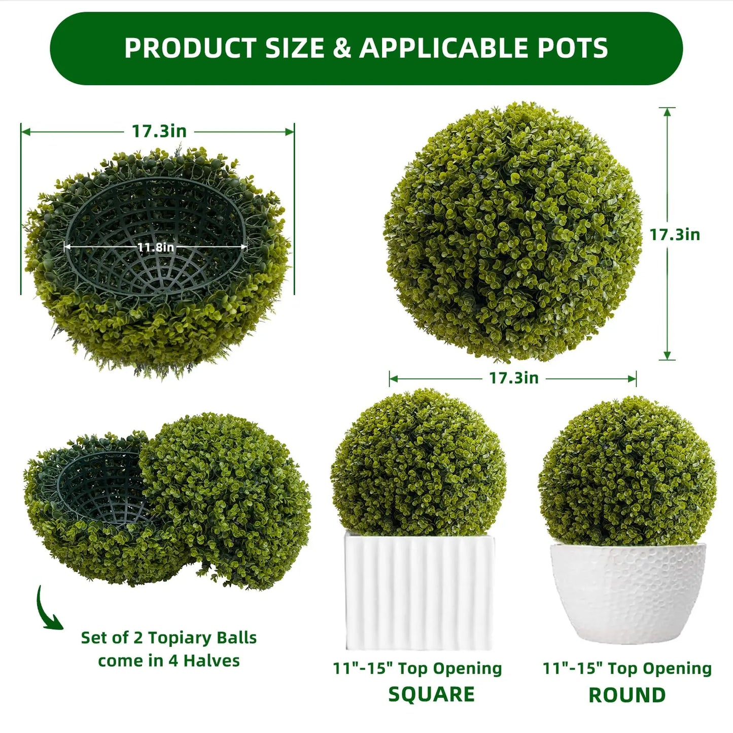 Studyset CN Topiary Balls Artificial Outdoor Decor