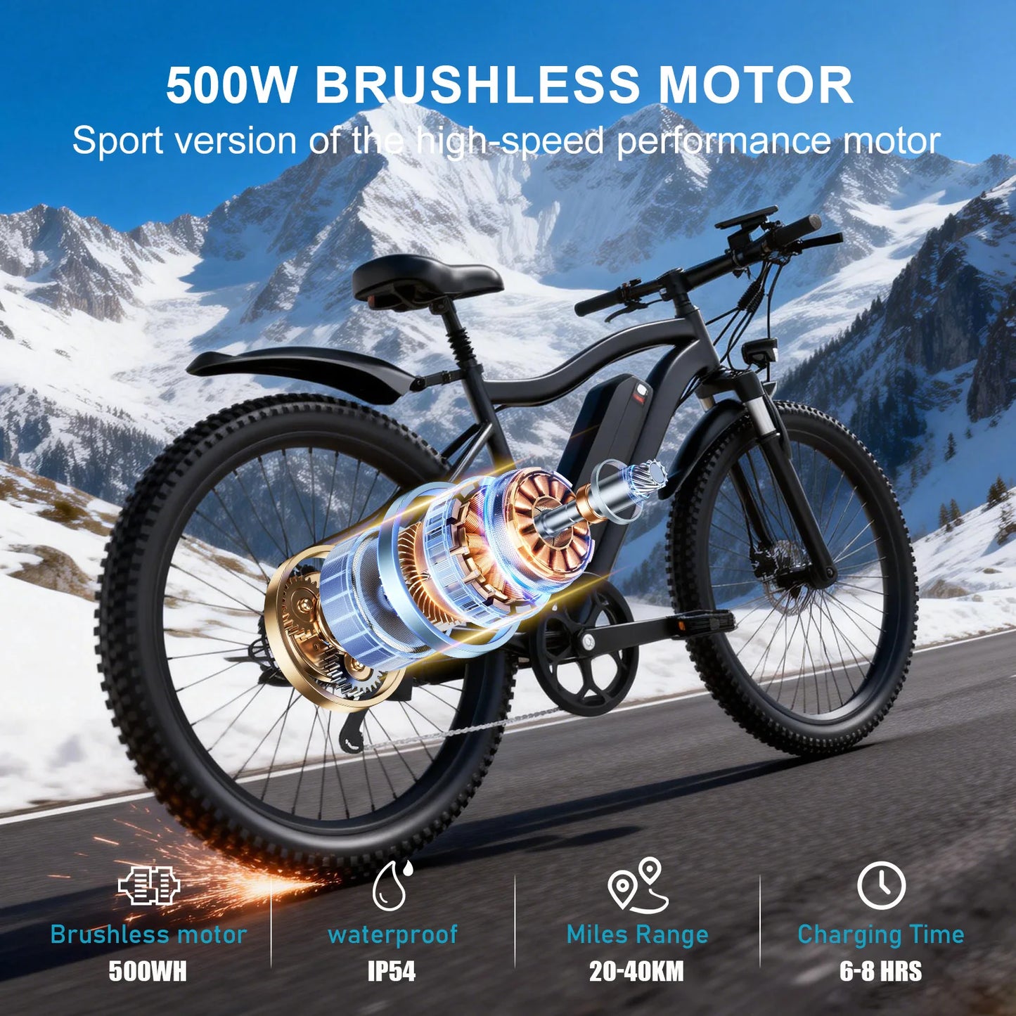 Toofly Mountain Electric Bicycle 48V 500W With Removable Battery