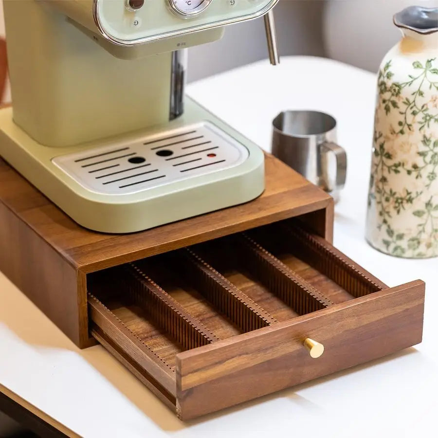 XMSJ Wood Coffee Pod Drawer for Nespresso Vertuo Pods Organizer