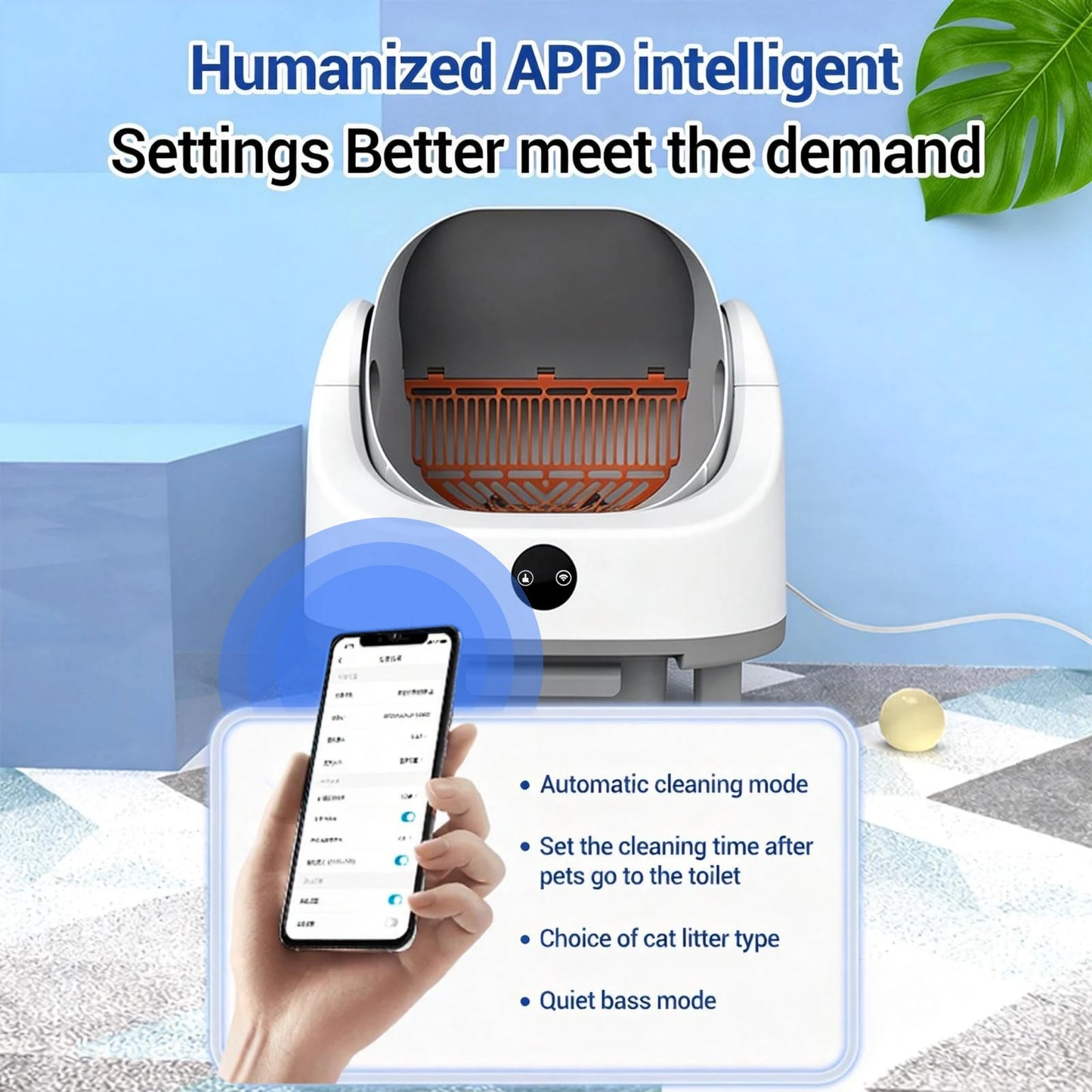 HiMISS Open Top Self Cleaning Automatic Smart Cat Litter Box