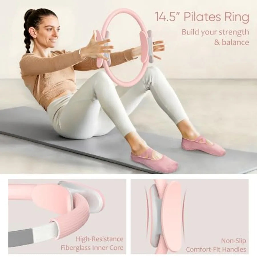 Yao Hui Huang Pilates Kit 18 Piece Home Workout Set With Resistance Bands