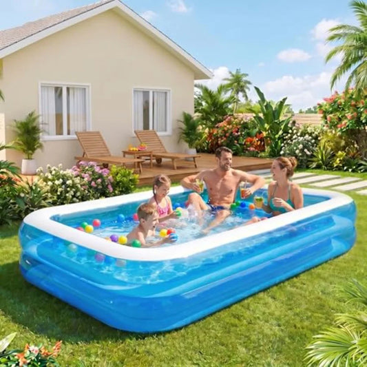 Inflatable Family Pool Above Ground Heavy Duty Leakproof Drain Valve