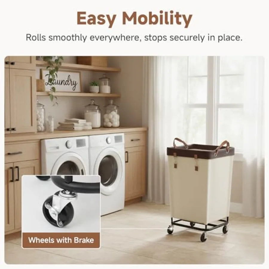 Laundry Basket With Wheels Large Rolling Hampers For Home Dorm