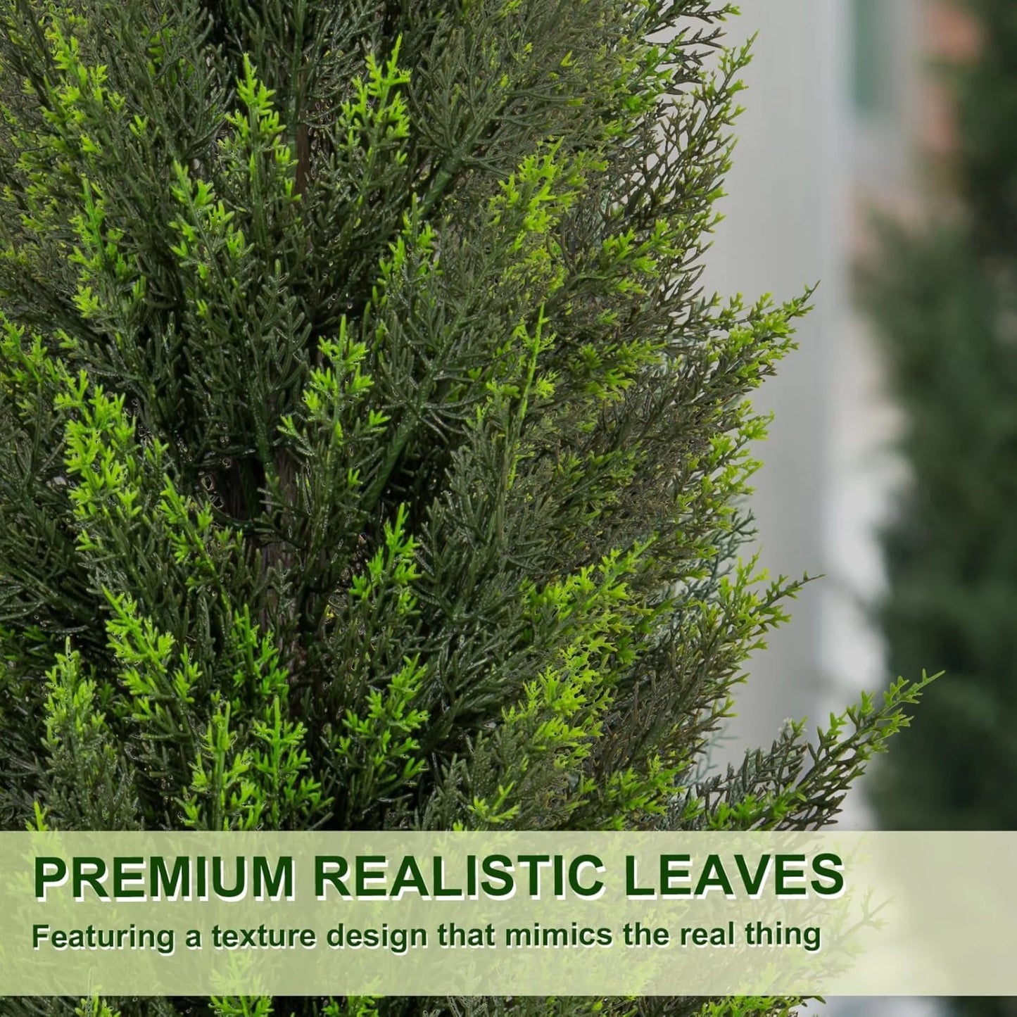 Artificial Topiary Cedar Trees UV-Resistant Faux Evergreen Outdoor Plants