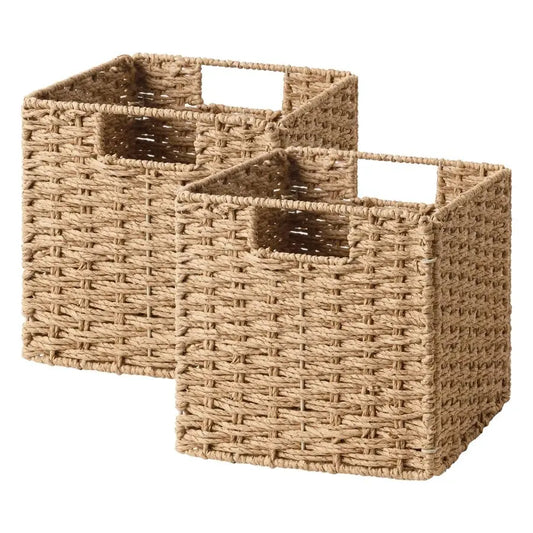 XMSJ Wicker Storage Cubes Handwoven Baskets Paper Rope