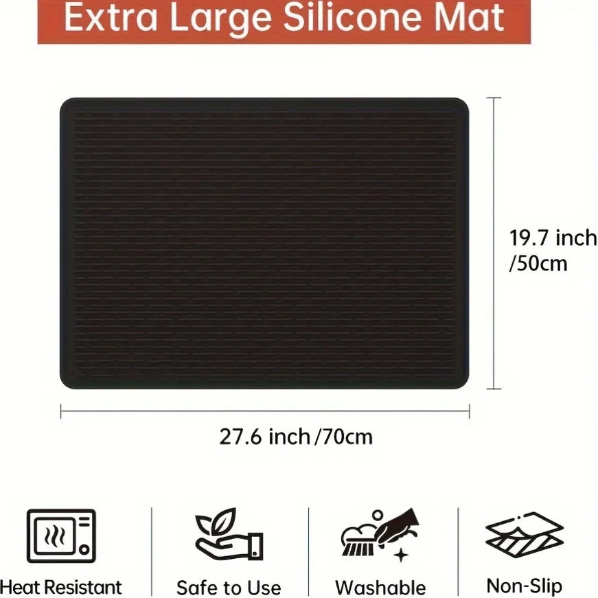 Silicone Stove Top Cover Mat For Glass Cooktops Heat Resistant Protector