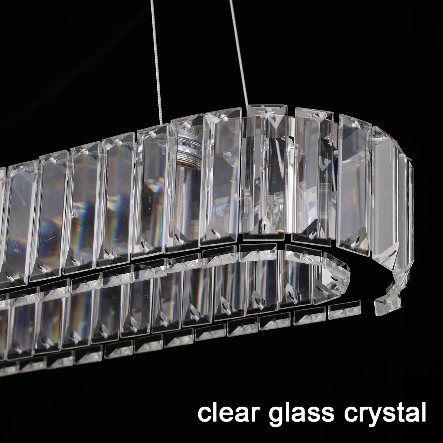 VETRULUS Modern Crystal Oval LED Chandelier Ceiling Light Fixture