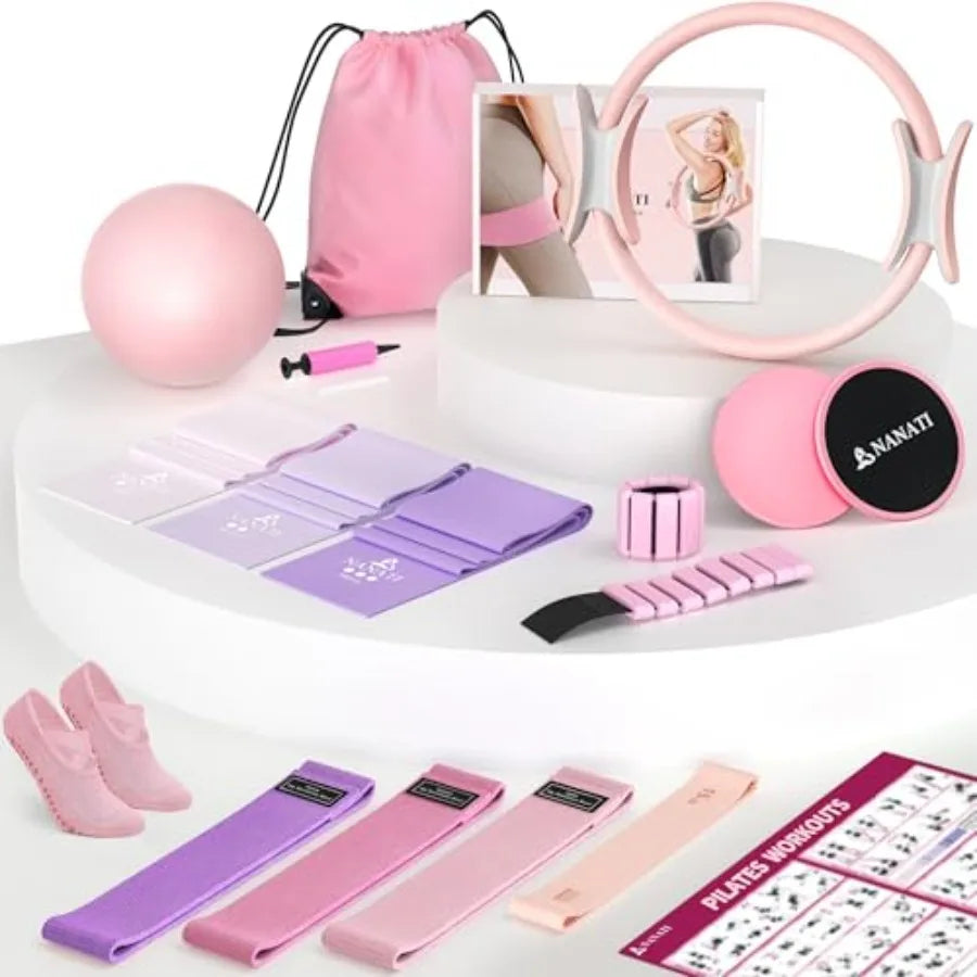 Yao Hui Huang Pilates Kit 18 Piece Home Workout Set With Resistance Bands