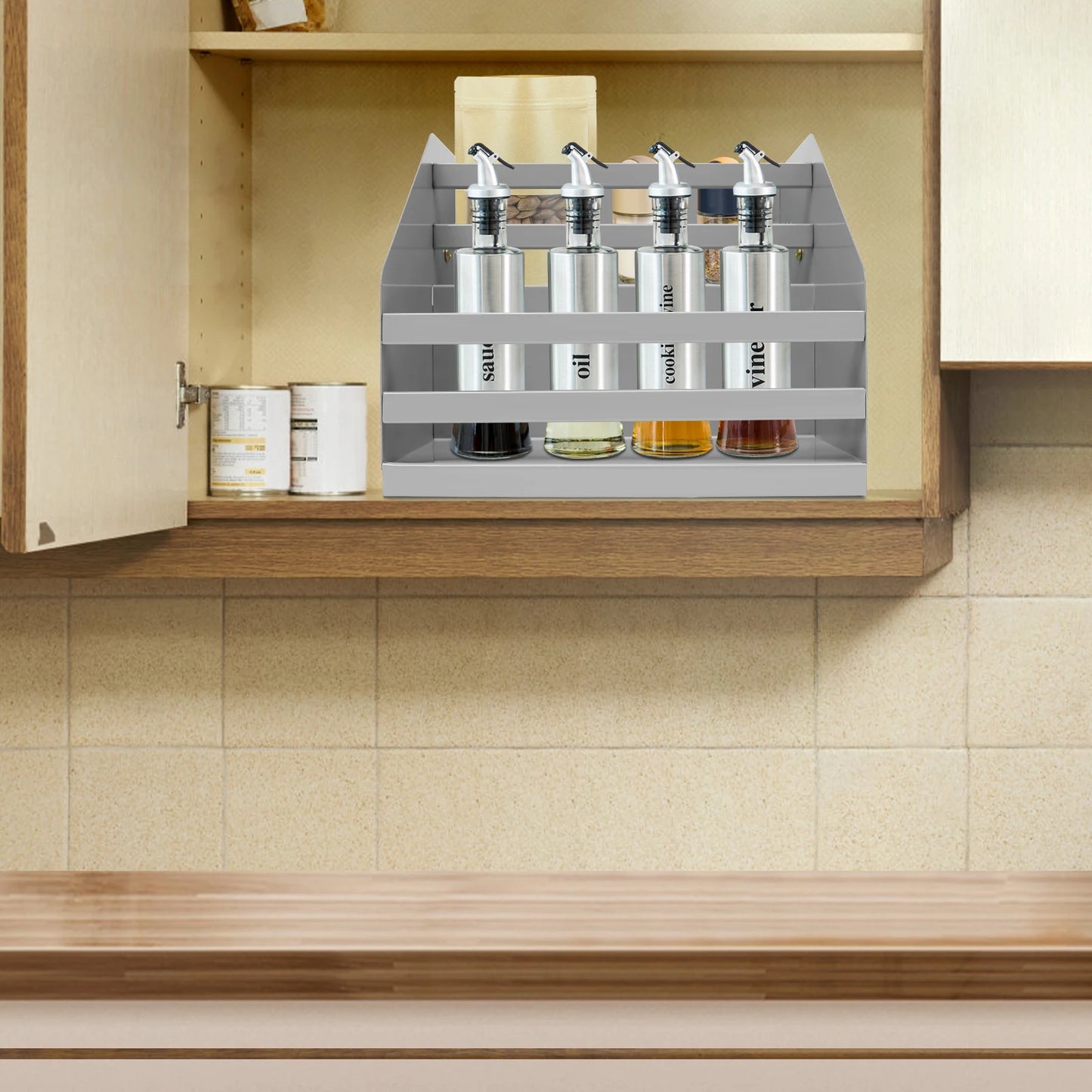 Two Tier Pull Down Cabinet Organizer Under Sink Storage Rack