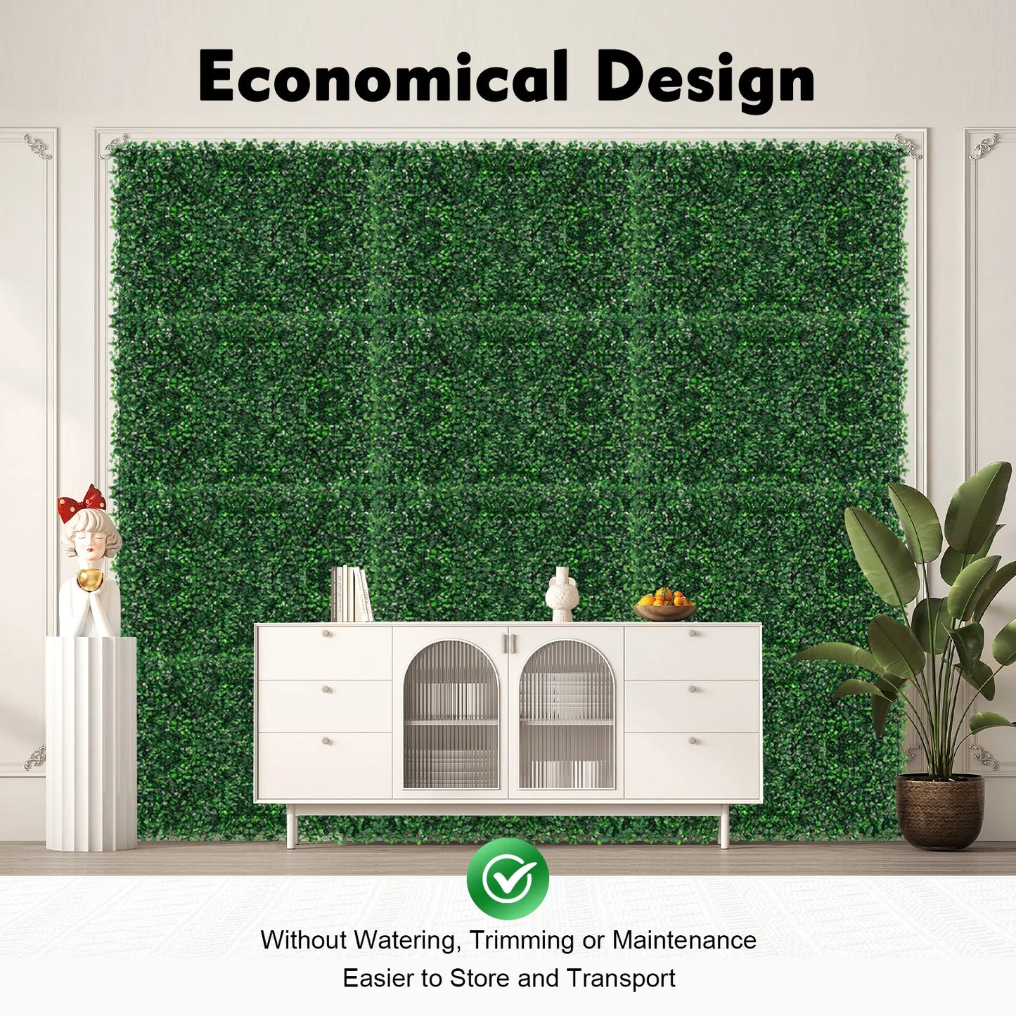 Artificial Grass Mat Panel Waterproof Hedge for Indoor Outdoor Decor