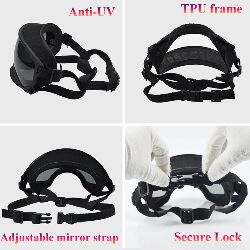 Petravel Dog Goggles Anti UV Sunglasses Windproof Eyewear for Travel