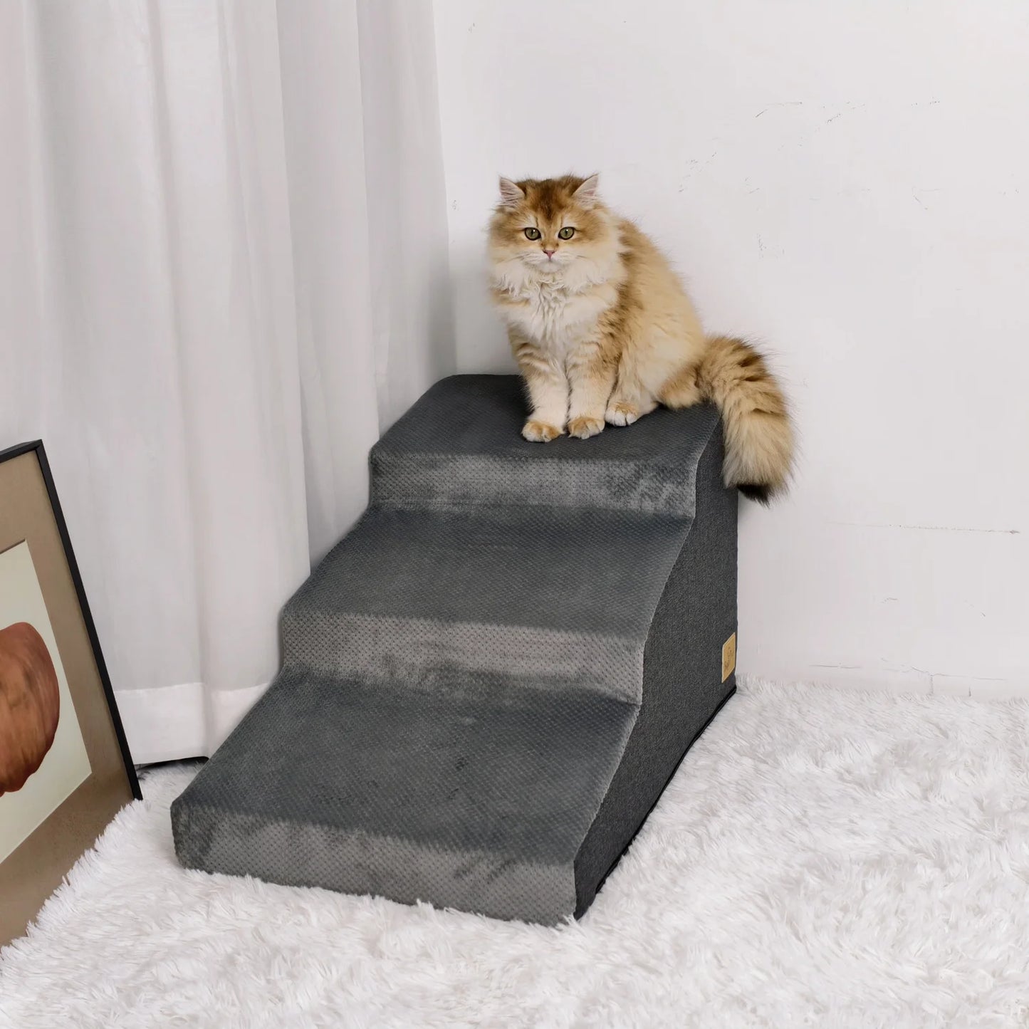 Non Slip Dog Stairs Ramp With Washable Cover For Small Dogs