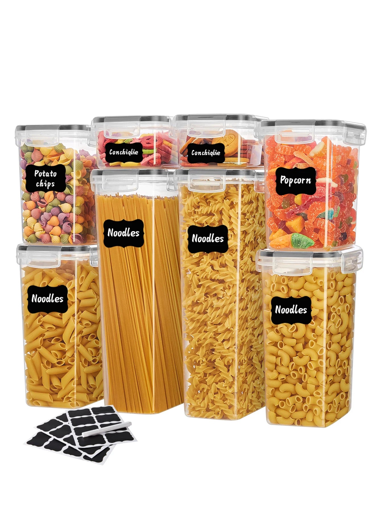 Stackable Large Capacity Food Storage Containers Set For Kitchen Organization