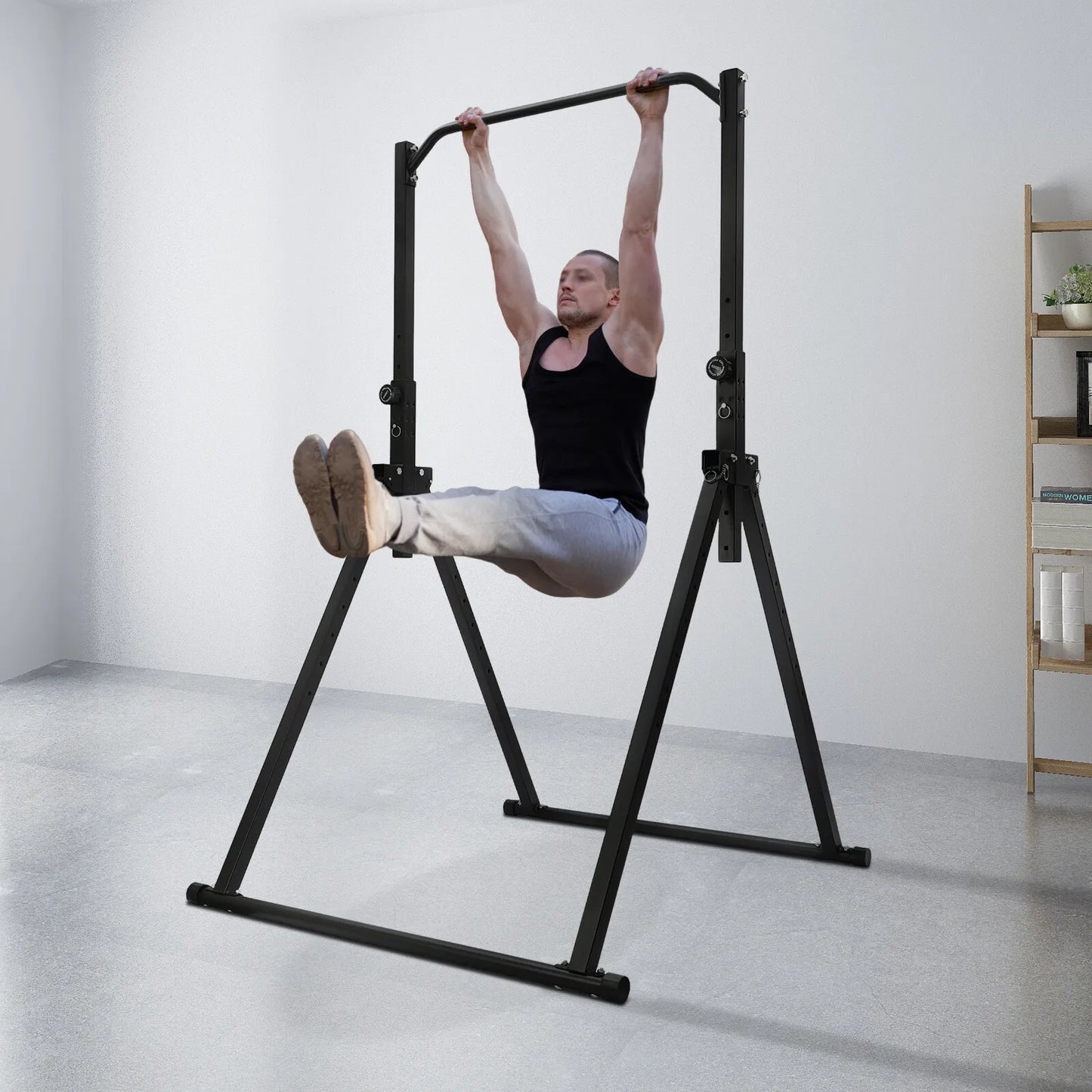 Triangular Pull Up Station Adjustable Height Strength Training Bar