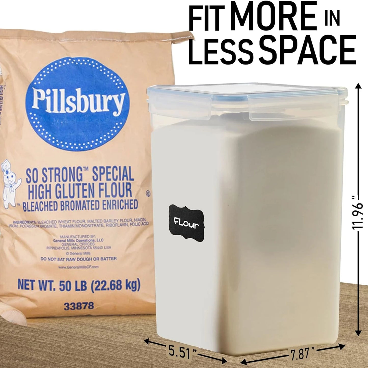 Airtight Food Storage Containers For Flour Sugar Pantry Cereal