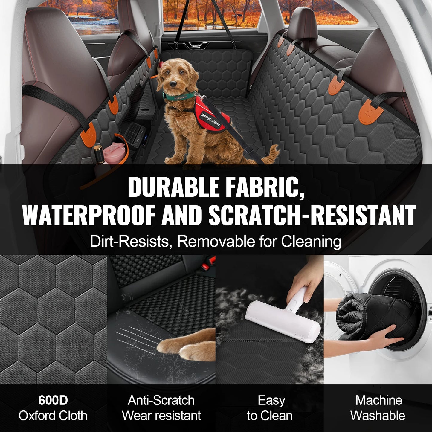 SucceBuy Back Seat Extender Dog Car Seat Cover Hammock With Mesh Window