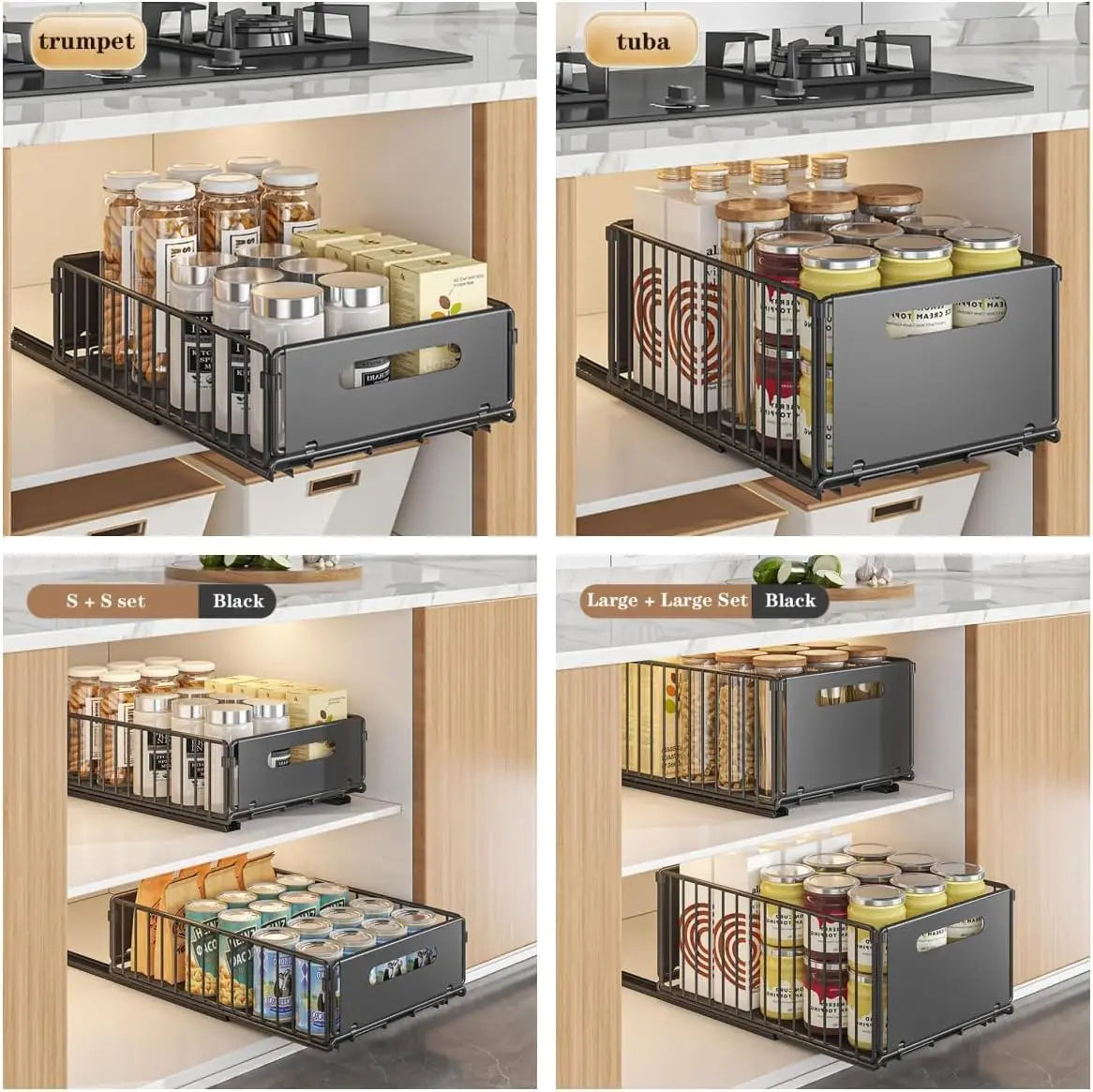 TWISTER.CK Dual Pack Pull Out Cabinet Organizer Under Sink