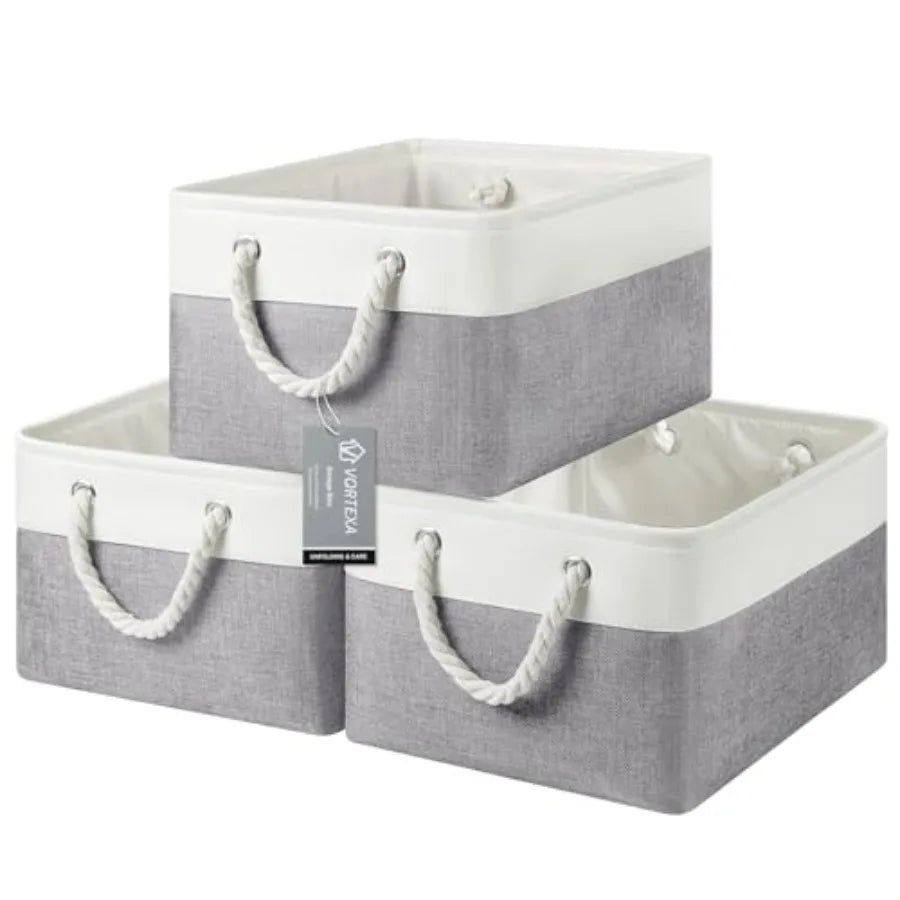 Fabric Cube Storage Bins Six Pack With Handles Foldable