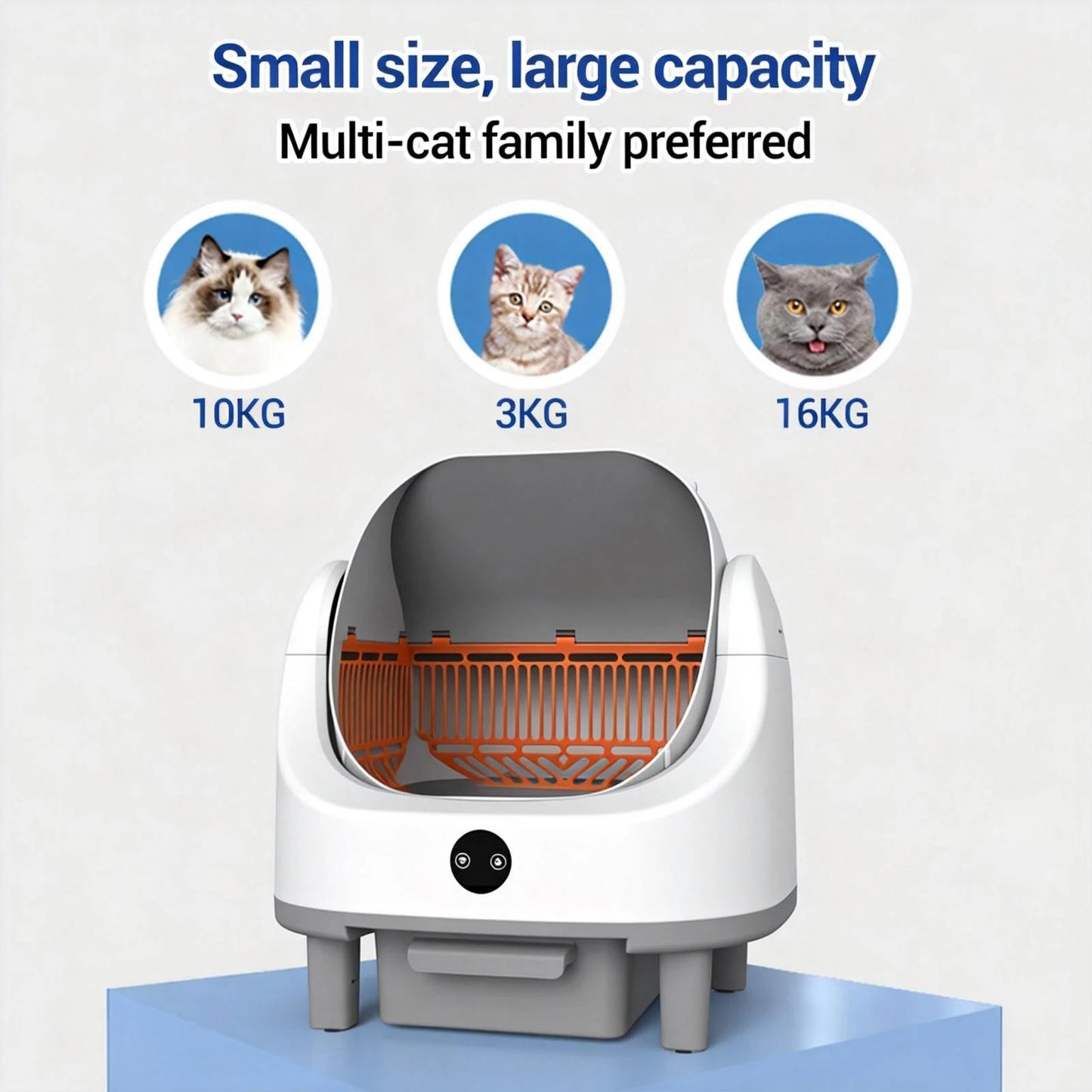 HiMISS Open Top Self Cleaning Automatic Smart Cat Litter Box