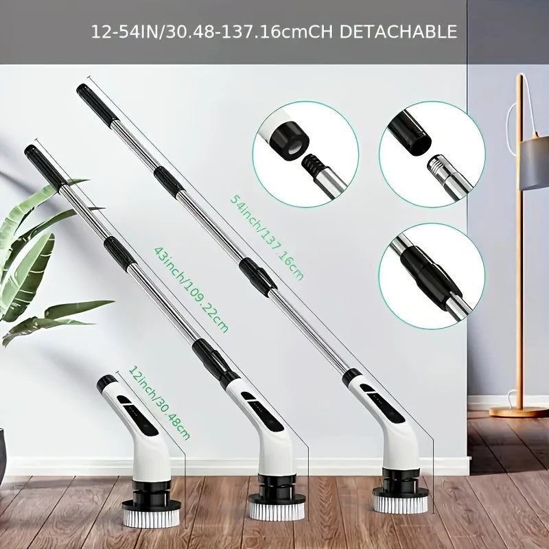 AHTOSKA 9In1 Electric Rotating Cleaning Brush With Telescopic Handle
