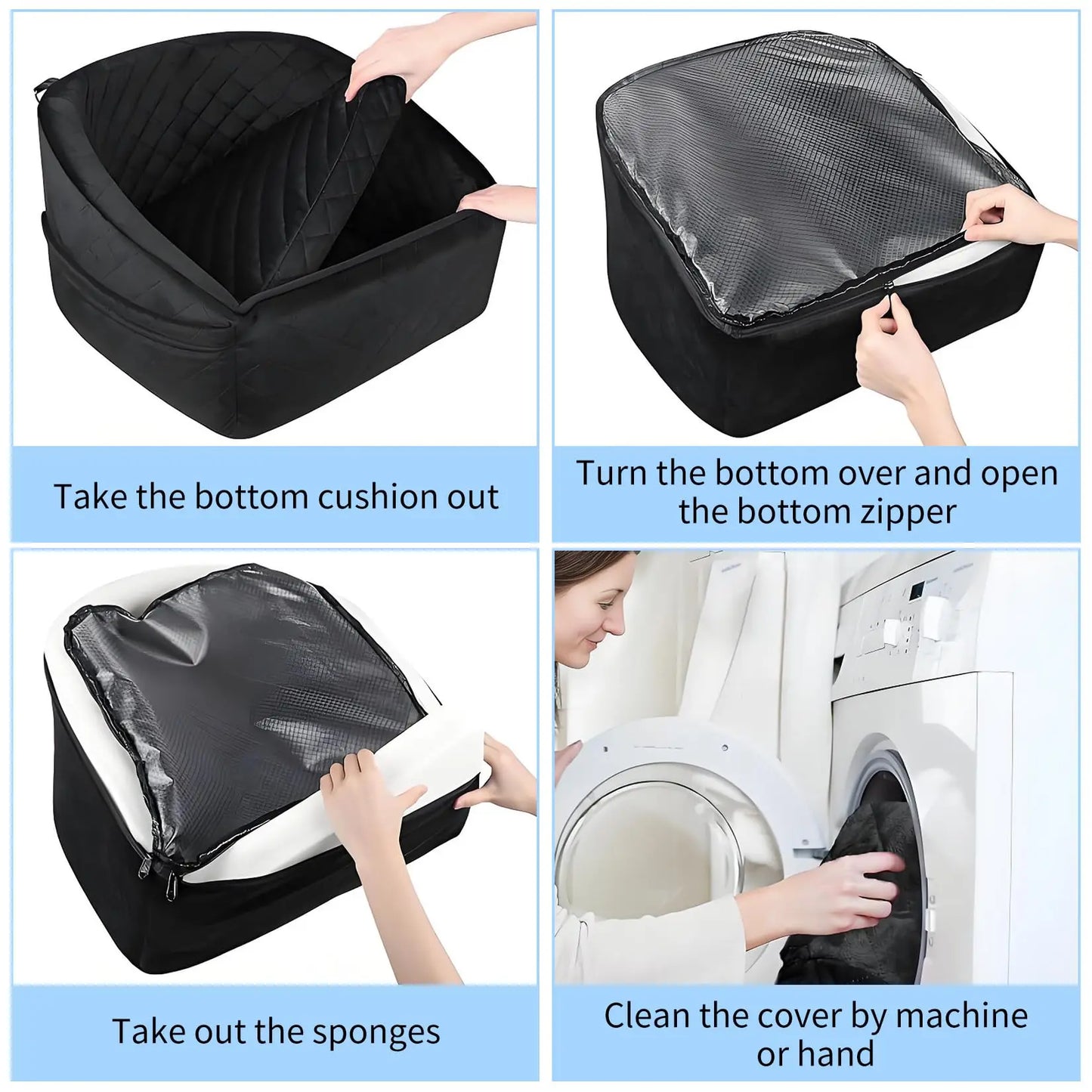 HiMISS Dog Booster Car Seat With Detachable Washable Bed