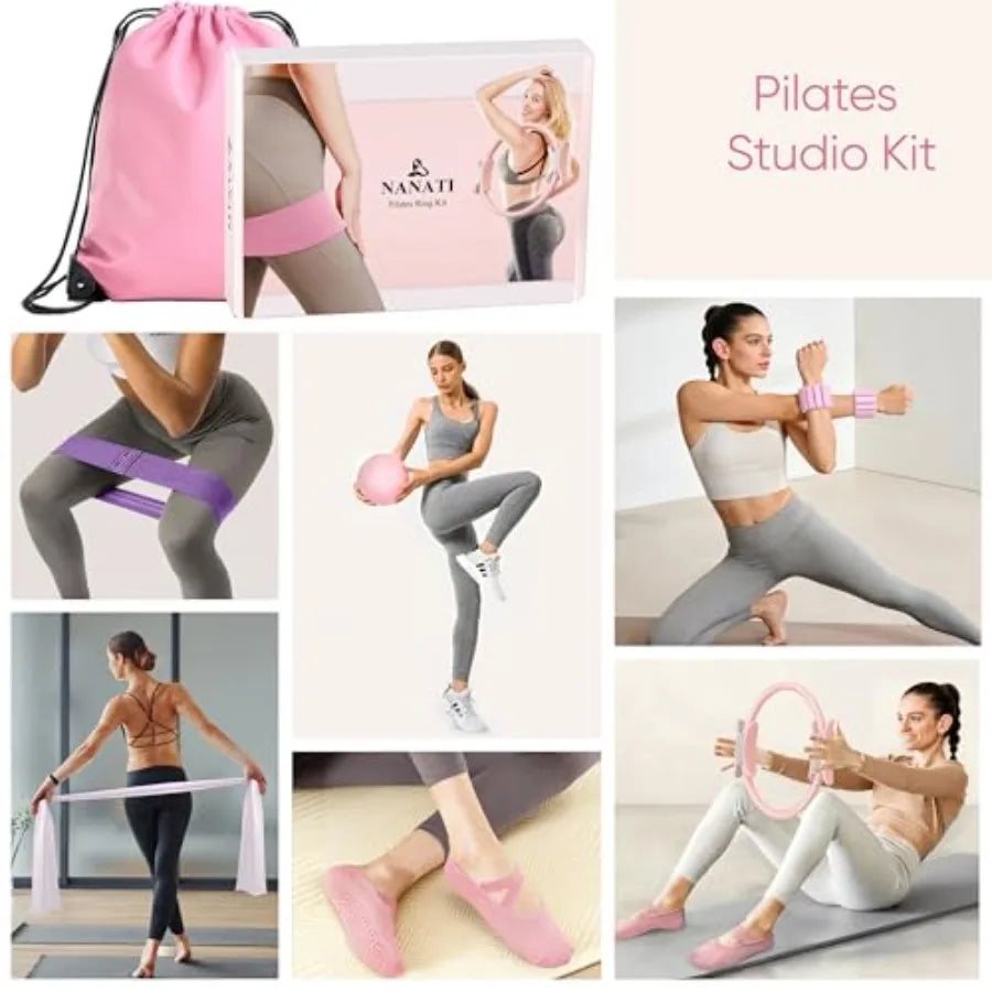 Yao Hui Huang Pilates Kit 18 Piece Home Workout Set With Resistance Bands