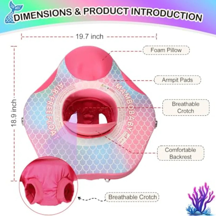 Pool Float With Canopy Safe Seat For Infants 3-24 Months